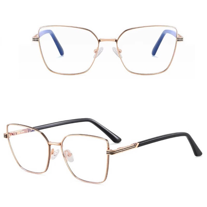 Ochelari protectie lumina albastra, Kocie Oczy, cu filtru Blue Light, set cu etui si servetel