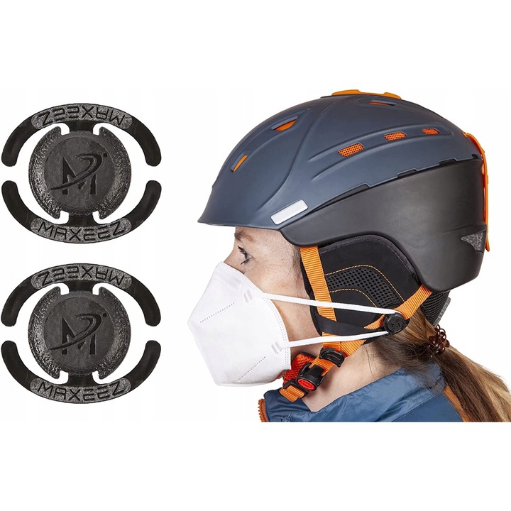 Suport pentru casca de ski, Maxeez, Plastic, Negru