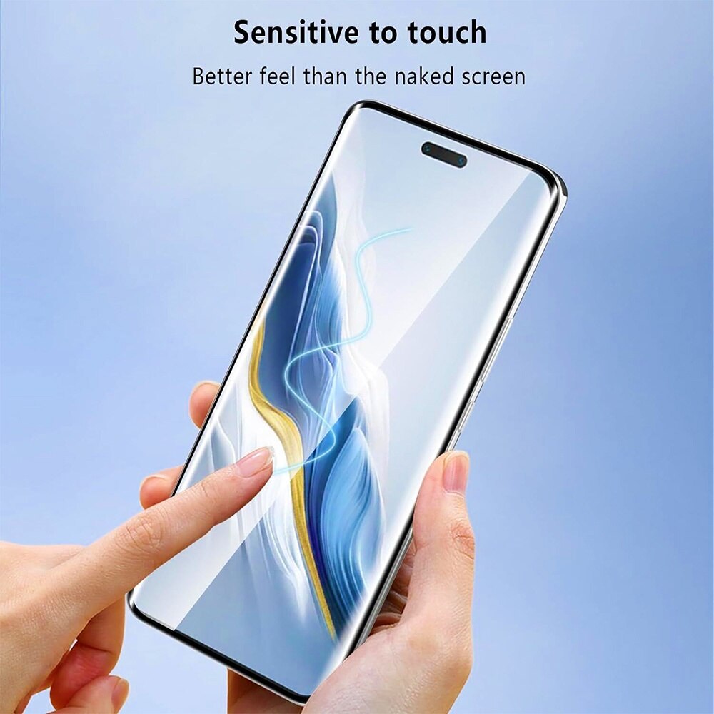 Folie din Sticla Securizata Gallant 5D compatibila cu Honor Magic6 Pro, OPTIM SOLUTION, Curved Screen, Rezistenta 9H (Anti-Explozie) cu Lipire pe Toata Suprafata, HD Clarity, Full Glue, Unbreakable Edges, Optim Protection Technology, Clear Vision, Negru