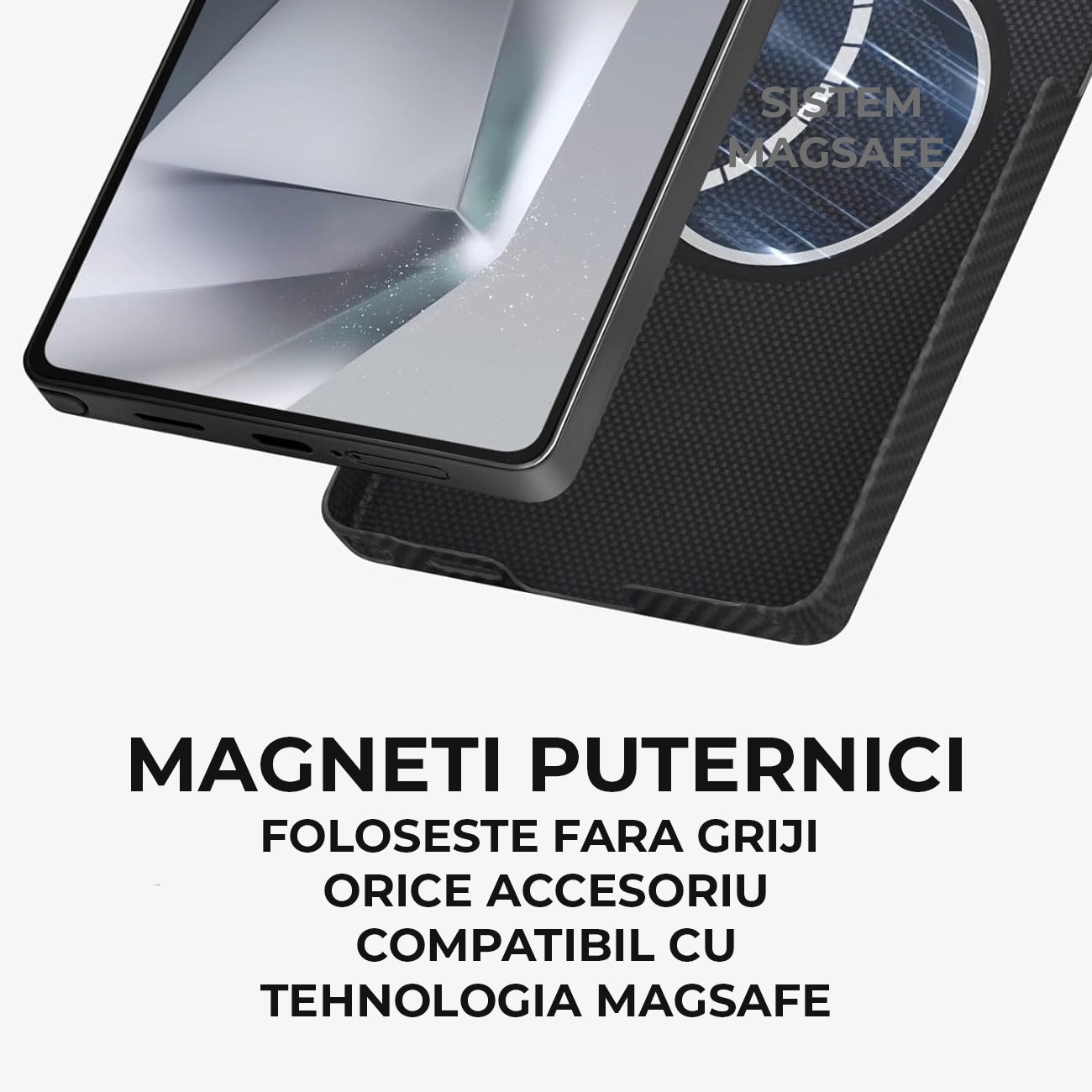 Husa Premium pentru Samsung Galaxy S25 Ultra din fibra de aramida/kevlar, MagSafe, Protectie Impotriva socurilor, Protectie Camera, Negru