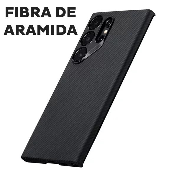 Husa Premium pentru Samsung Galaxy S25 Ultra din fibra de aramida/kevlar, MagSafe, Protectie Impotriva socurilor, Protectie Camera, Negru