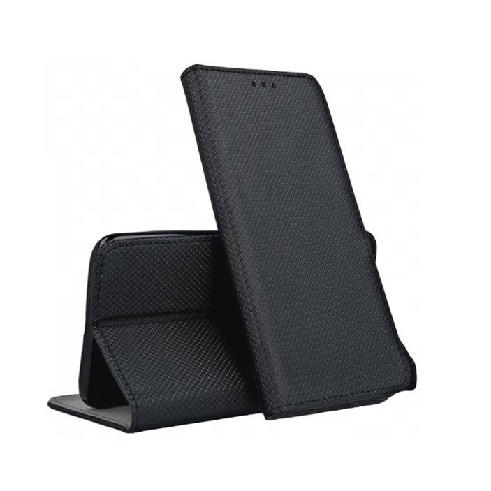 Husa protectie Tip Carte, Mat-Tech compatibila cu Google Pixel 9 / Pixel 9 Pro, Inchidere Magnetica, Buzunar interior pentru card, Protectie Completa, Functie de Stand, Negru