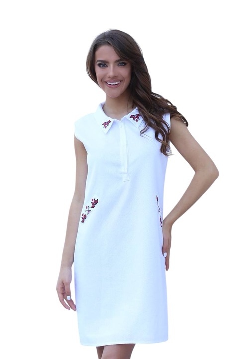 Рокля с шевици Podium.bg, Лен / Памук