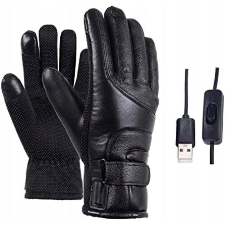 Електрически ръкавици COMBLU USB Winter Warm 3, 3 степени на нагряване, качествена материя, черен цвят