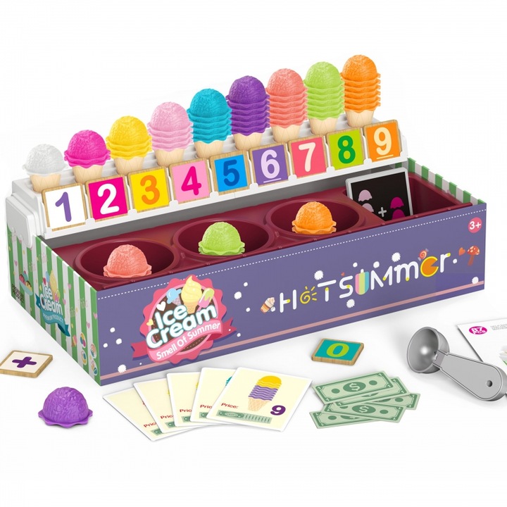 Set de joaca stand de inghetata pentru copii WOOPIE, XXL, 87 elemente, multicolor