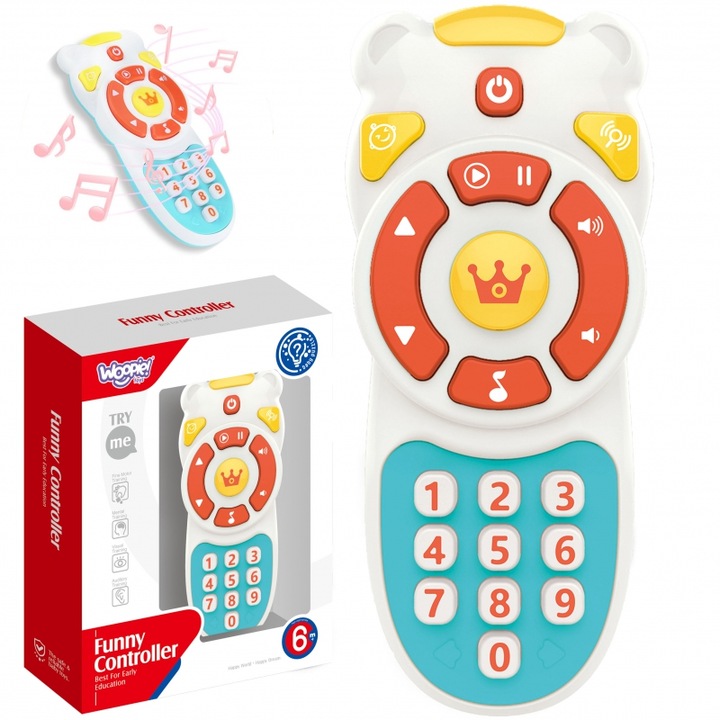 Jucarie interactiva pentru bebelusi, WOOPIE, efecte sonore si luminoase, 6 luni+, multicolor