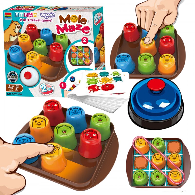 Joc educativ Woopie MOLE MAZE, 1-2 jucatori, dezvolta coordonarea