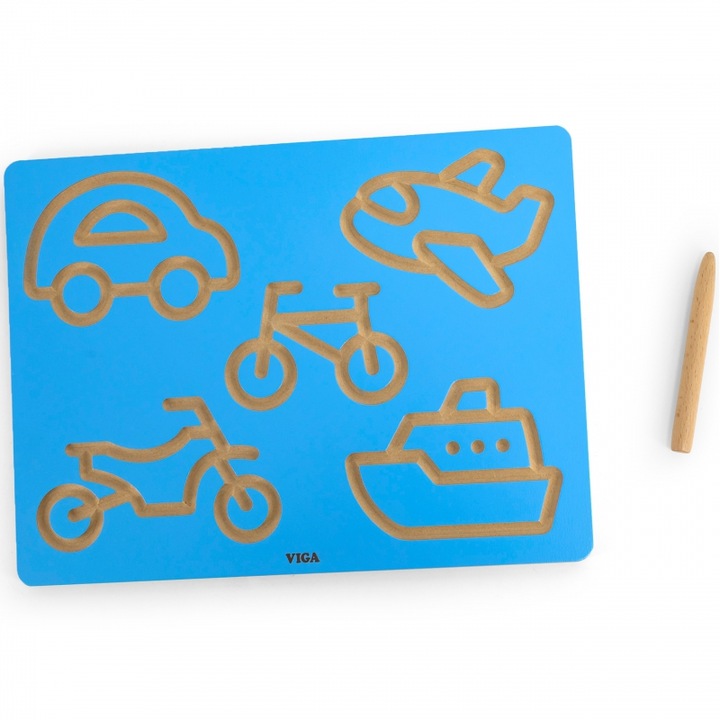 Tabla grafomotorie, VIGA, set cu creion, dimensiuni compacte, pentru copii de la 3 ani, colorat