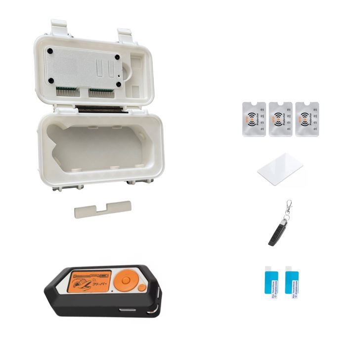 Set Accesorii pentru Flipper Zero-Husa Silicon Negru, Carcasa Transport Box V12 Alba, Carcasa Placa Wi-fi Alba, 2 Folii Protectie Display, Telecomanda Programabila 433Mhz, Card RFID 13.56MHz Rewritable, 3 Protectii Rfid, UnderShop®