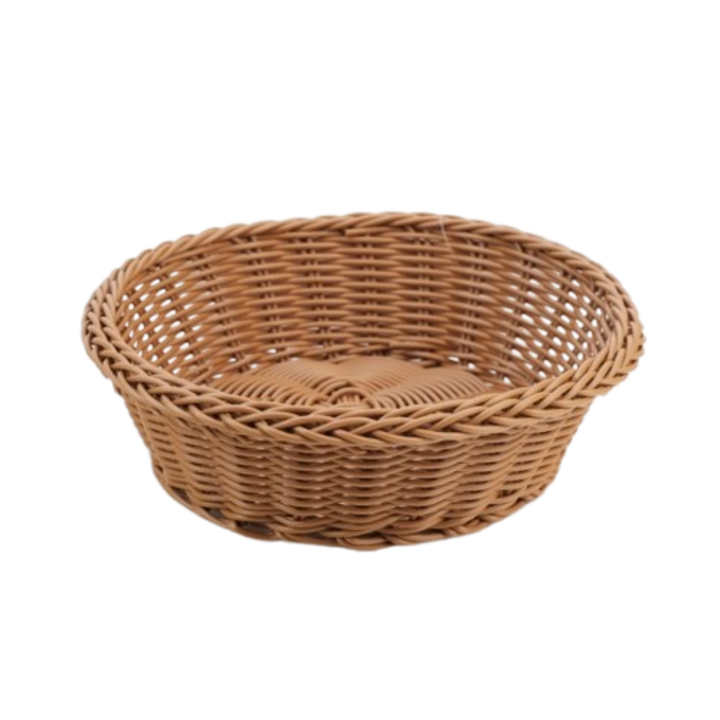 Cos Plastic, Decorativ, Model Impletit, Rotund, 21x7Cm, Maro