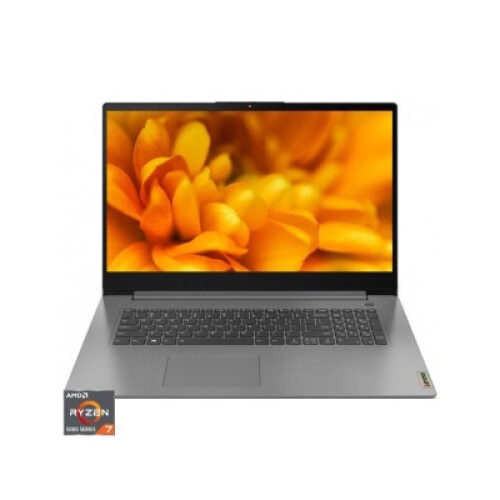 Laptop Lenovo IdeaPad 3, ecran 17.3 inch, cu procesor AMD Ryzen™ 7 5700U pana la 4.3GHz, 8 cores, 17.3", Full HD, IPS, 12GB DDR4, 4 TB SSD, AMD Radeon™ Graphics, No OS, Arctic Grey