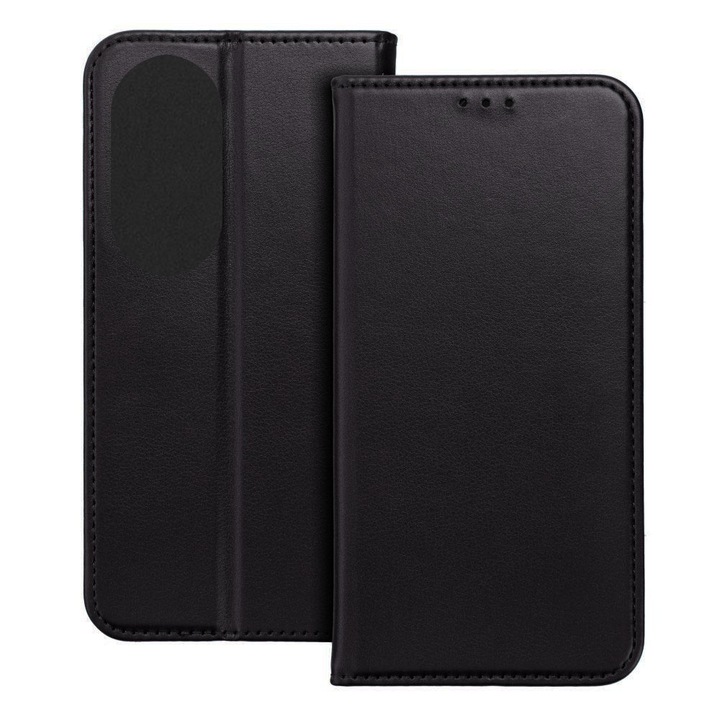Husa pentru Honor 200 5G, Piele ecologica, Premium PU Leather Book, Buzunar card, Inchidere magnetica, Functie stand / suport, Decupaj difuzor apeluri, Acoperire completa 360 de grade, Protectie fata-spate, Tip carte, Negru