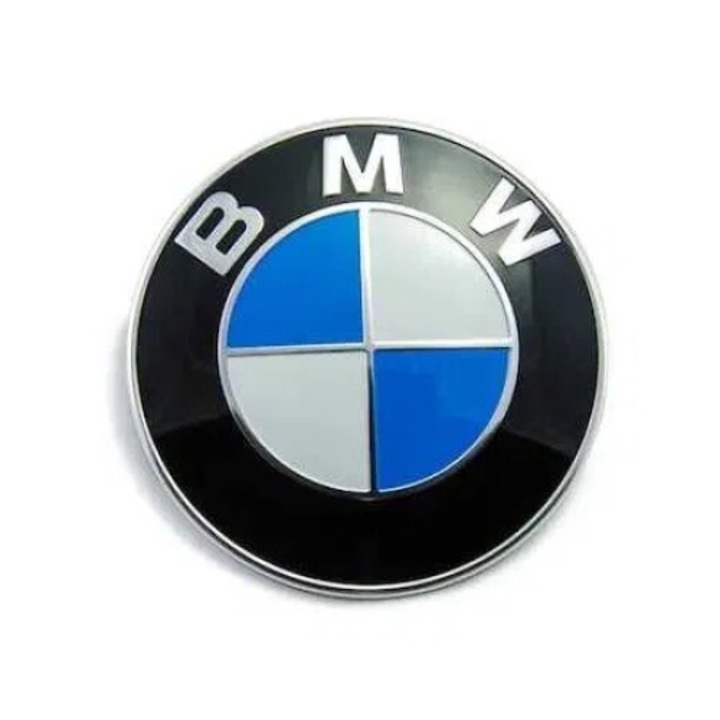 Emblema BMW capota/portbagaj 82mm alb+albastru