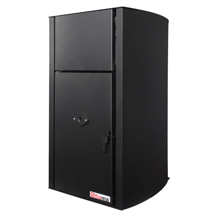 Set control de la distanta, Centrala pe peleti Fiama Confort B 25 kw, Pompa, Vas expansiune, Automatizare, Calorifere aluminiu, Boiler 100 litri, Termostat, Aspirator, Kit 3.5 ml si Fitinguri montaj