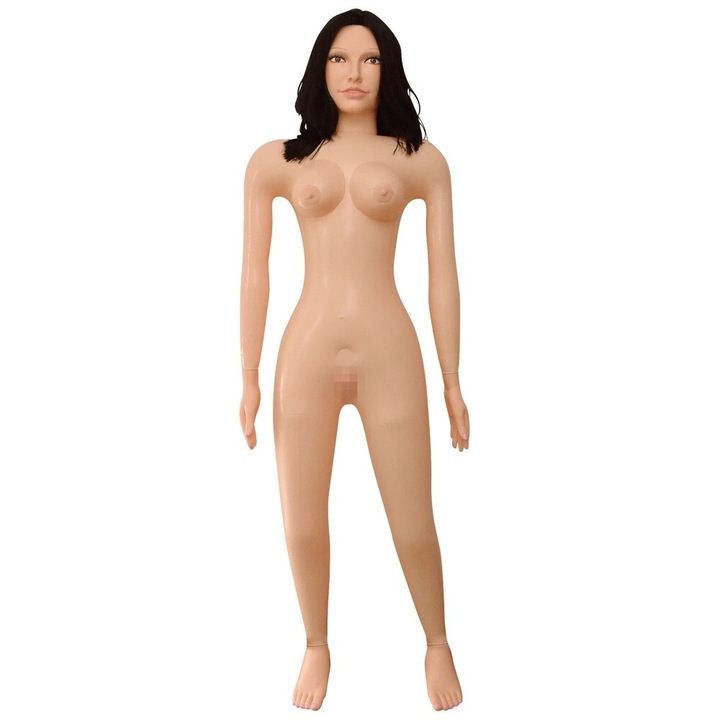Leticia felfújható baba, 2 örömcsatorna, többszínű, PVC, ABS, TPE