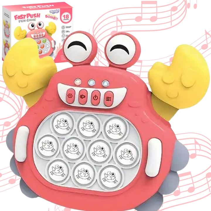 Jucarie interactiva Woopie, antistres, 18 moduri de joc, rosu, pentru copii de la 3 ani