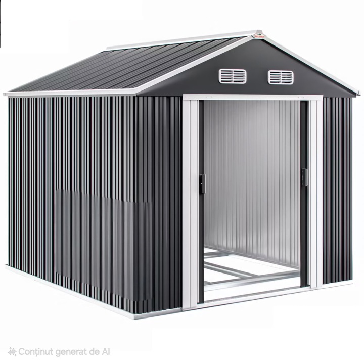 Magazie pentru scule, gradina/terasa, Gardebruk, metal, antracit, dimensiuni 312x257x178cm