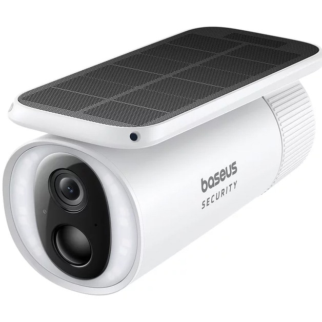 Camera de supraveghere cu panou solar Baseus S1, 2K HD, AI Detection, Automatic Solar Tracking, Night Vision, Baterie 10400 mAh, Two-way audio, IP67