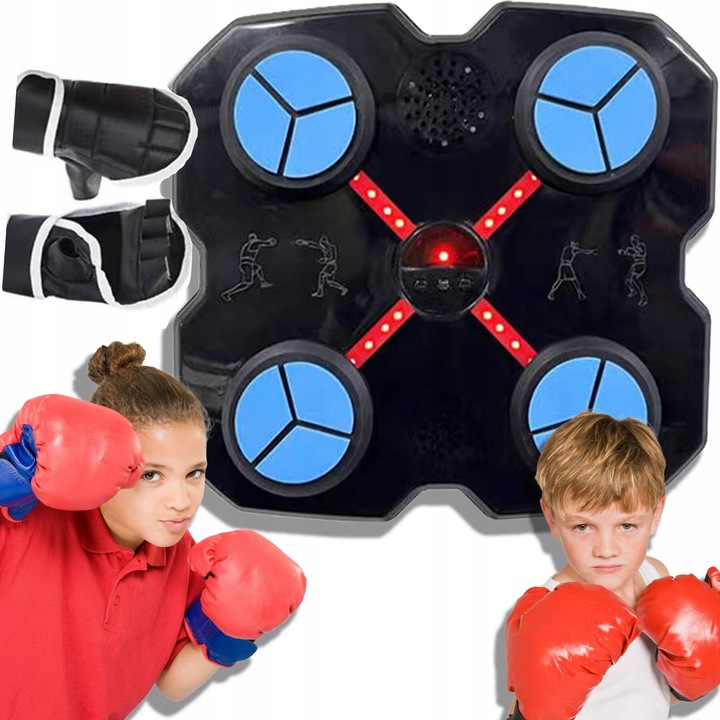 Nehéz boxtábla Bluetooth FOXMAG24-el, interaktív, LED világítás, fekete, 100x30cm