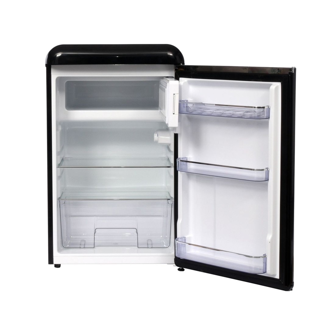 Frigider cu congelator Retro, Ravanson LKK-120ERB, negru, 106l, 12l