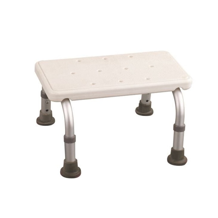 Scaun de baie Reha Fund, alb, 41x22cm, reglabil, maxim 120kg