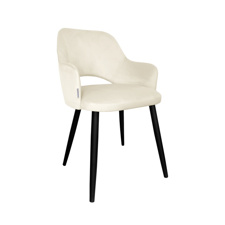 Стол Atos Milano, кремав, материал кадифе, размери 76x54x50 см, включен комплект за сглобяване