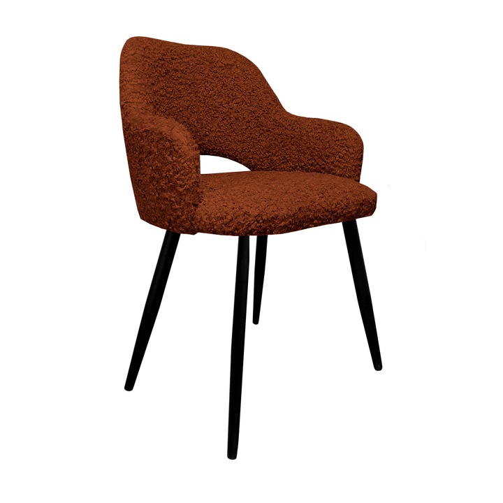 Стол Milano, Atos, тапицерия от червено кадифе, черна метална конструкция, 76x50x54см