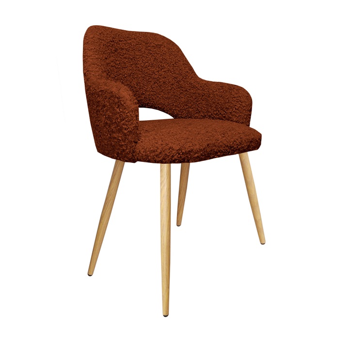 Стол Atos Milano, тапицерия от кадифе/полиестер, метал, керемиденочервен, 76x57x50см