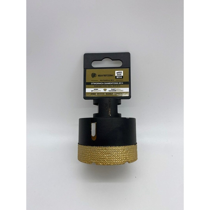 Coroana diamantata M14 60mm, set pentru gaurit, Indian Professional
