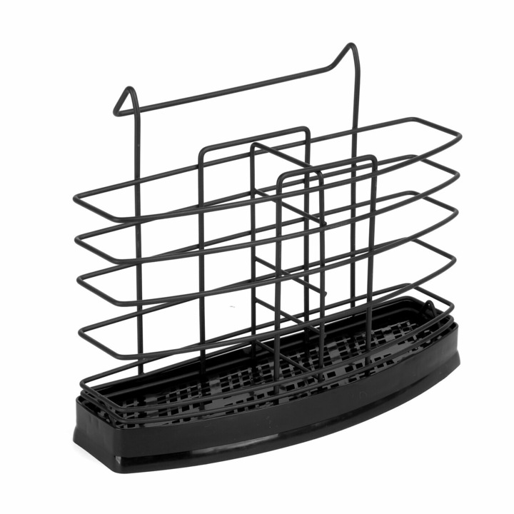 Отцедник за съдове Тадар, метал, 20х5х17 см, черен, вентилируема структура