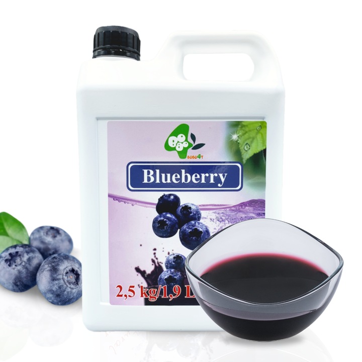 Sirop de Afine 2, 5 kg, Gust Intens si Fructat, Ideal pentru Bubble Tea si Deserturi