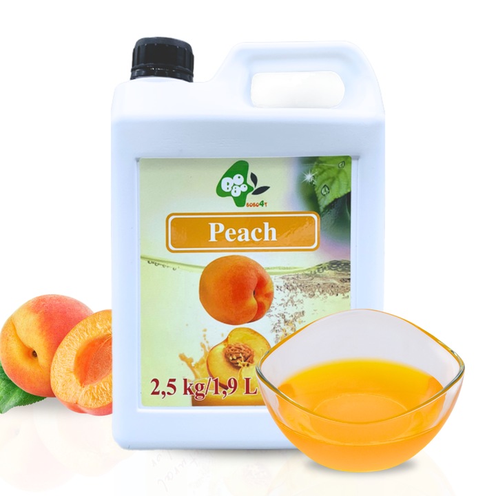 Sirop de Piersici 2, 5 kg, Aroma Dulce si Fructata, Perfect pentru Bubble Tea si Deserturi