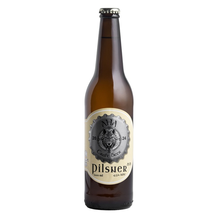 Bere Blonda Artizanala Nefiltrata AHA Pilsner, 4, 5 % alcool, 500 ml
