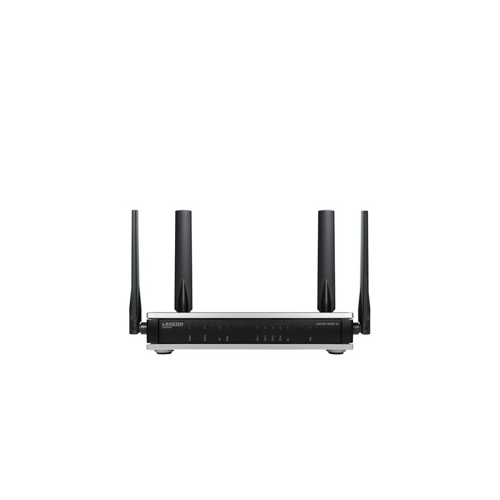 Рутер LANCOM 1800EF-5G, 10/100/1000 Mbit/s, 4 външни антени, черен, 45x210x140mm