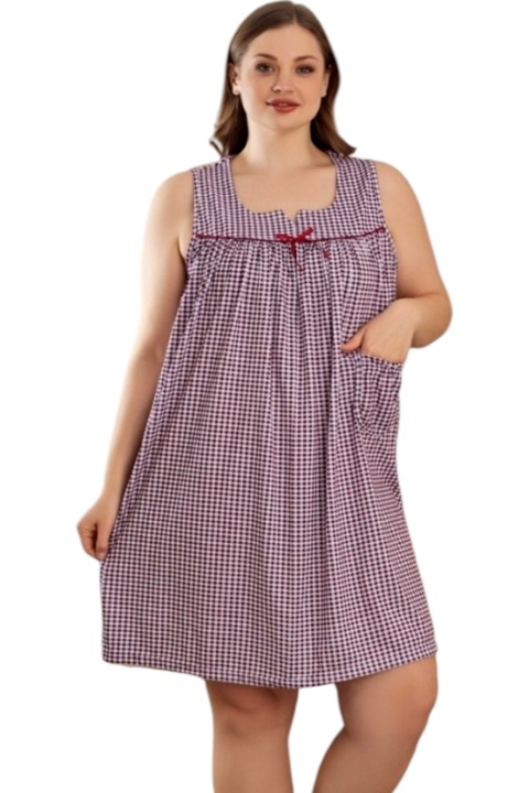 Capot dama de casa, tip rochie, Rosu