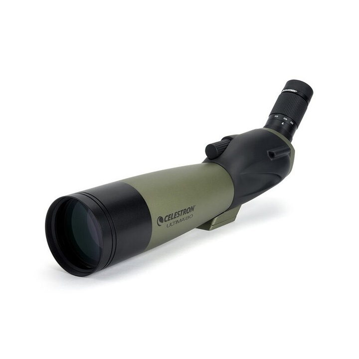 Зрителна тръба Celestron Ultima 80, 80 mm, лека, черно/зелена