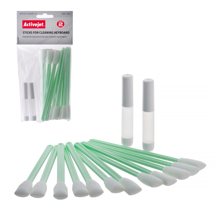 Комплект от 12 памучни кърпички за почистване на клавиатура, Activejet, Бял