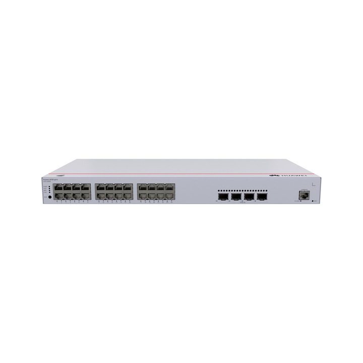 Switch gestionat, Huawei, S310-24P4X, 24 porturi, suport PoE, 1U, gri, 43,6x442x220mm