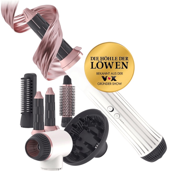 Комплект за оформяне на коса 7в1, Бял, 1500 W, 240 V, 3 температурни настройки