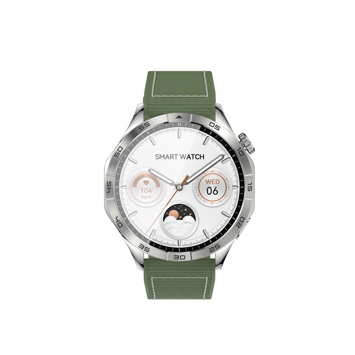 Смарт часовник XO Watch 4 Amoled, 1.43-инчов, Bluetooth, CO-FIT, IP68, зелен