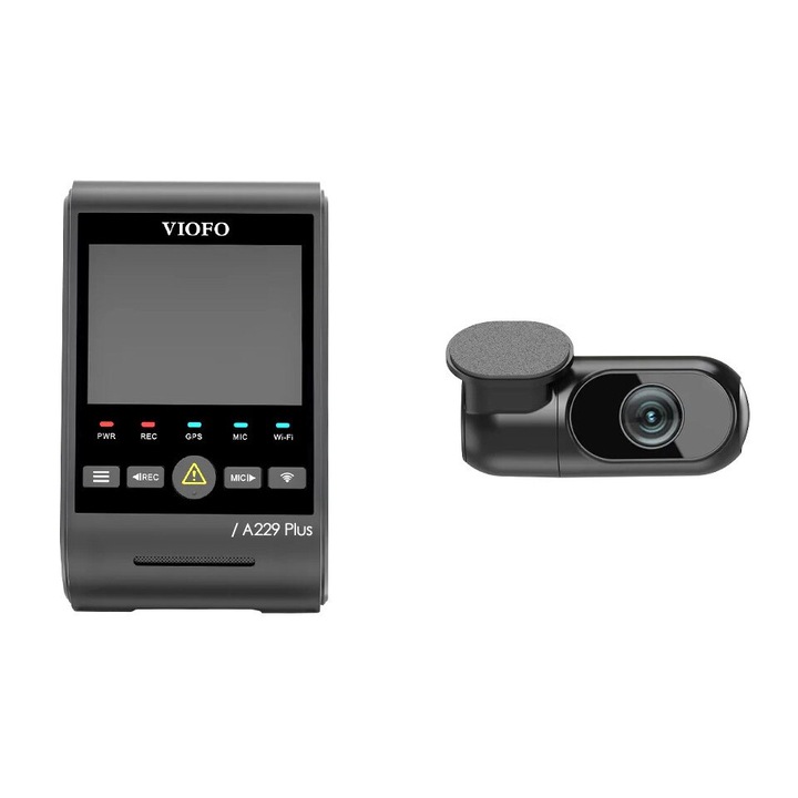 Viofo A229 PLUS 2CH-G GPS videó felvevő, 2 kamera, 2K, fekete