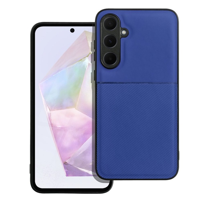 Samsung Galaxy A36 5G kompatibilis hátlap tok, telefon tok, stílusos, kék, Noble Case