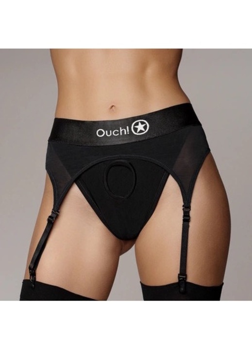 Бикини с регулируеми каишки, Ouch!, XS/S, Вибриращи, Черни