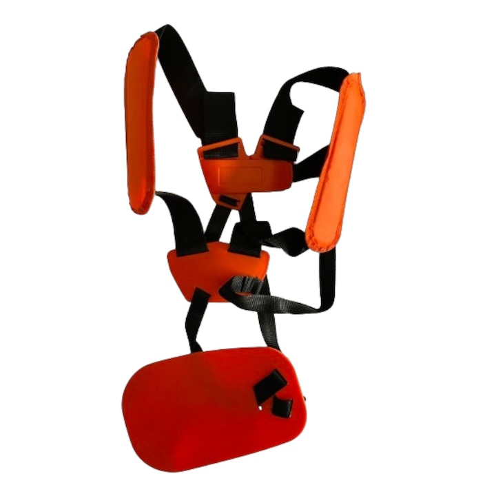 Ham profesional Campion pentru motocoasă, ergonomic, universal, portocaliu/negru, mărime ajustabilă de la 40kg la 100kg