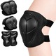 Set protectii copi, Hggzeg, Protectie Genunchiere, Reglabil, Elastic super confortabil si usor, Usor de utilizat, Pentru Ciclism, Role, Trotineta, SkateBoard, PE/Poliester, 12x13x21cm, Negru