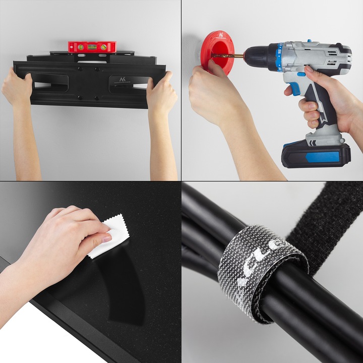 Maclean ТВ стойка, MC-788, 32-75", VESA 400x400, 50 кг, черна