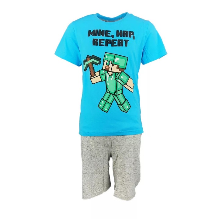 Minecraft pijamale scurte copii, Multicolor, 116 CM
