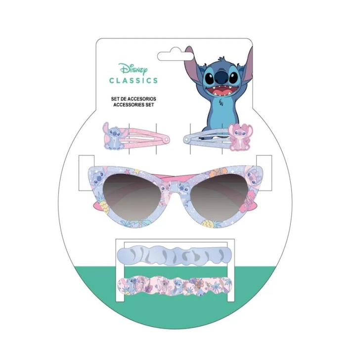 Комплект слънчеви очила и аксесоари за коса Lilo and Stitch The Star Dog Син