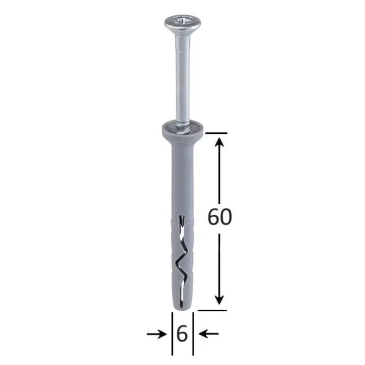 Set 50 buc diblu cui percutie/rapid 6*60 mm