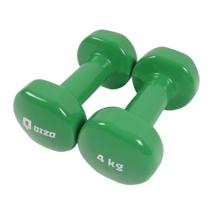 Gantere Qizo, metal cu invelis vinyl, set 2 buc x 4 kg